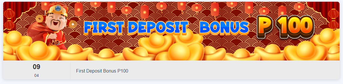 First Deposit Bonus P100 Banner